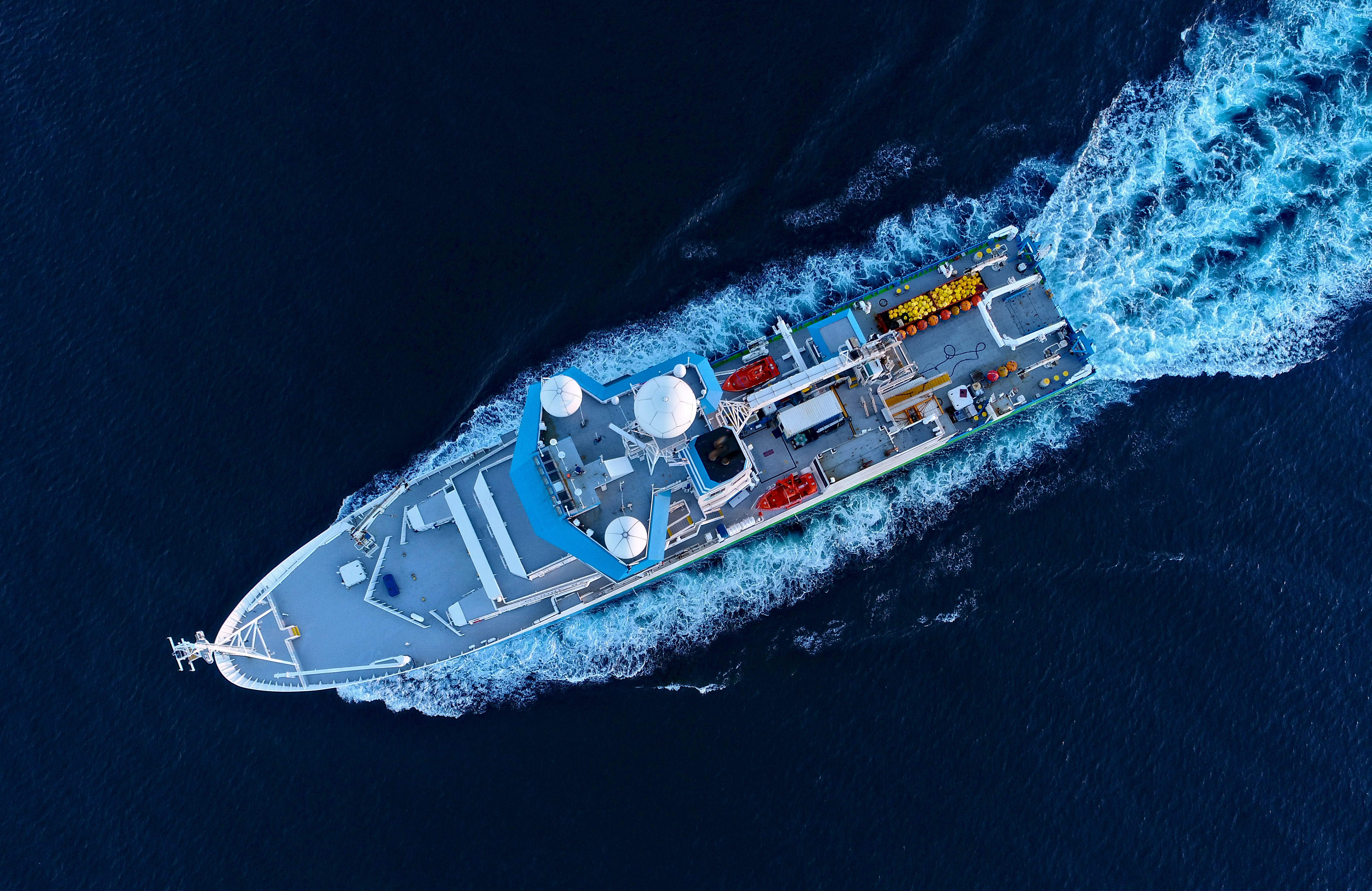 CSIRO research vessel RV Investigator viewed from above