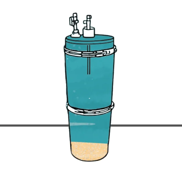 Illustration of a sealed laboratory sediment incubator